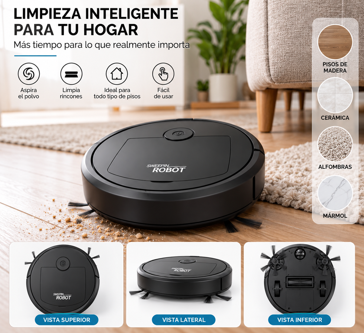 ASPIRADORA INTELIGENTE SWEEPIN ROBOT