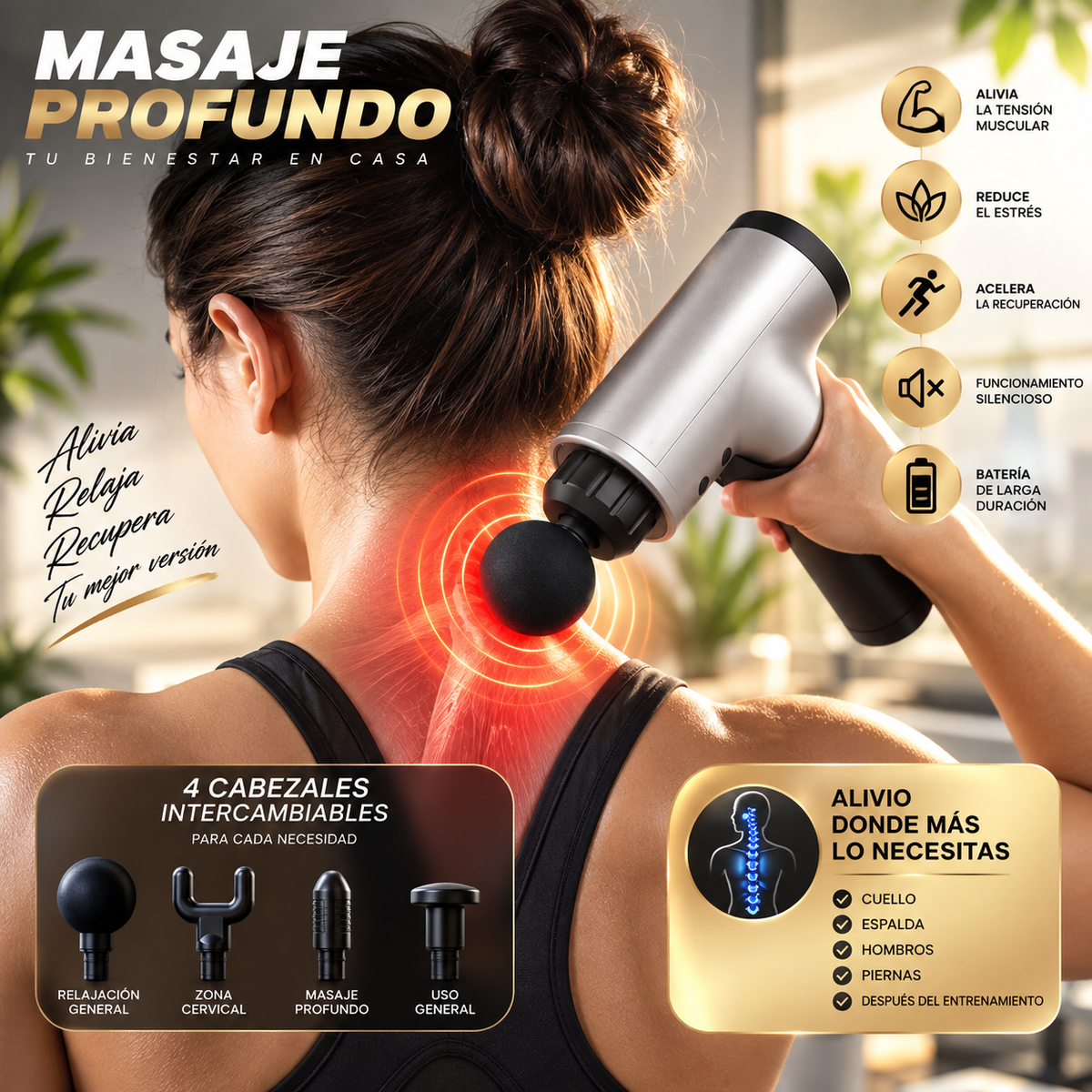 ⚡ PISTOLA PARA  MASAJES ELÉCTRICA ⚡